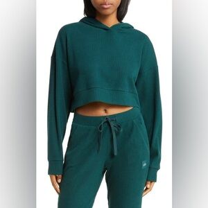 Alo Yoga Muse Rib-Knit Hooded Sweatshirt (Small) ***sweatpants also available***